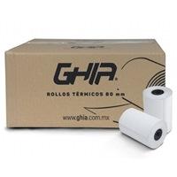 CAJA ROLLO PAPEL TERMICO GHIA 80X70 MM /50 PIEZAS /PARA IMPRESORAS DE 80MM // REACCION NEGRO CAJA ROLLO PAPEL TERMICO GHIA 80X70 MM /50 PIEZAS /PARA IMPRESORAS DE 80MM // REACCION NEGRO
